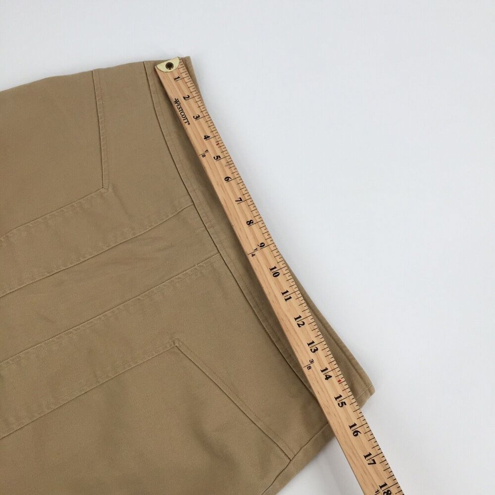 Bella Bird Pleated Front Pencil Skirt Size Medium Womens Khaki Tan Preppy M - Picture 5 of 7